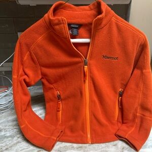 MARMOT Youth Small Base layer  Orange Fleece Full Zip Kids Skiing Snowboarding